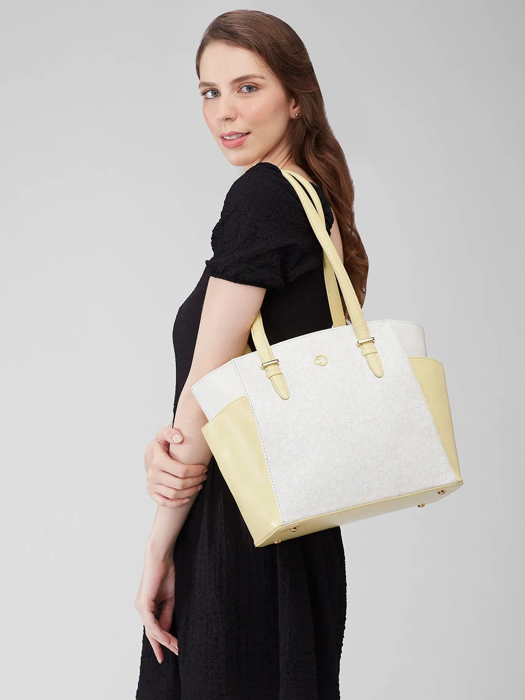 Caprese Aurora Laptop Tote Large Yellow