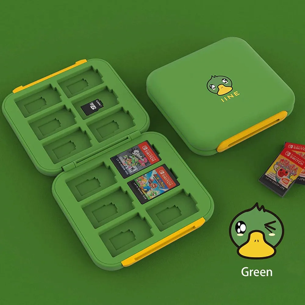 IINE NSW Game Card Case 6 6 Magnetic Auto-Close (Green Duck) (L479)