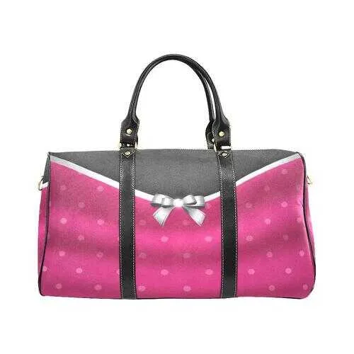 Pink And Black Bow Style Travel Bag
